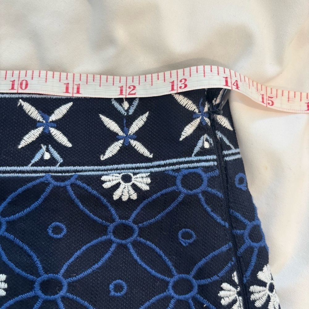 LOFT Navy and Black Embroidered Skirt - Picture 5 of 9